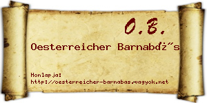 Oesterreicher Barnabás névjegykártya